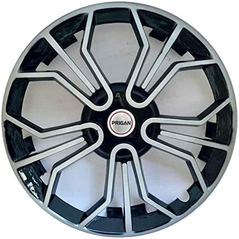 Prigan 4 Pcs 15 inch Polypropylene Black & Silver Wheel Cover Set for Honda City, Magic DC 15
