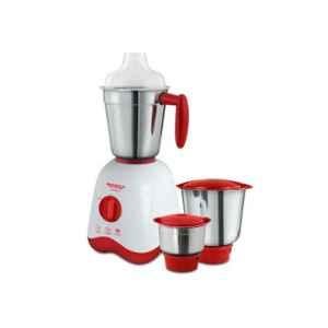 Maharaja Whiteline Convenio 500W Red & White Juicer Mixer Grinder with 3 Jars