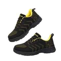 Fuel Arsenal-Sports Breathable Mesh Black & Yellow Steel Toe Safety Shoes, Size: 8