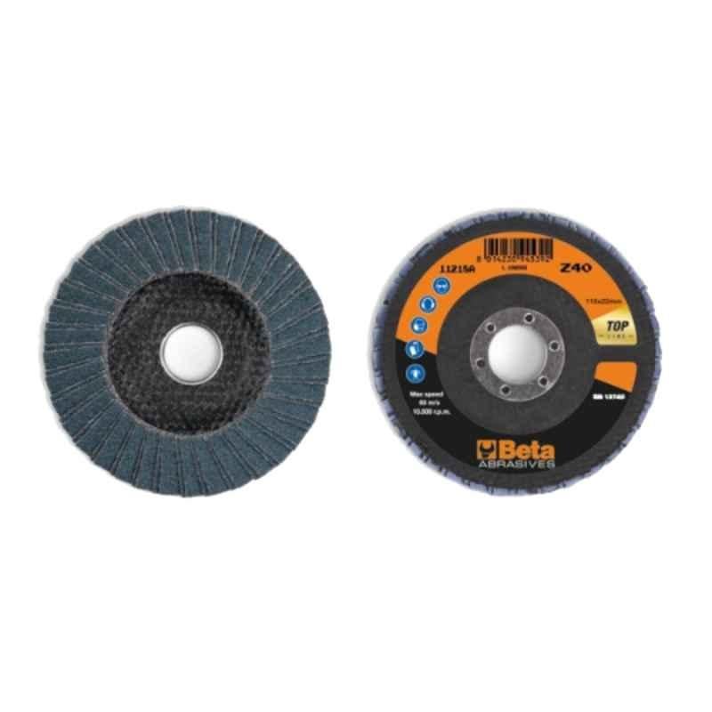 Beta 11220C 180mm 40 Grit Flat Fiberglass Backing Pad Double Flap Disc with Zirconia Abrasive Cloth, 112200204