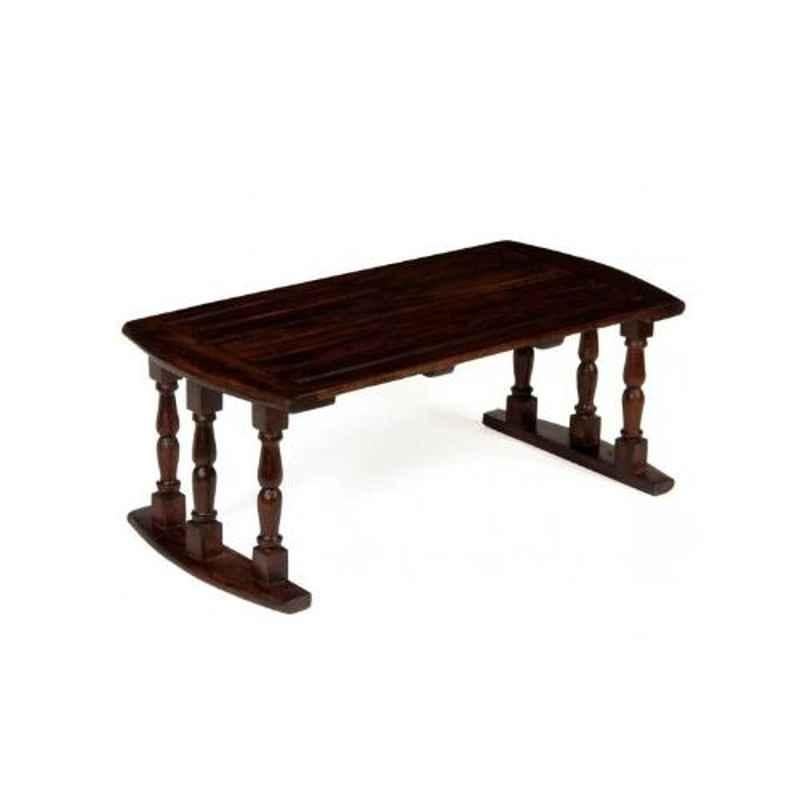 Angel Furniture Rosewood Glossy Finish Dark Brown Rectangular Center Table, AF-134W