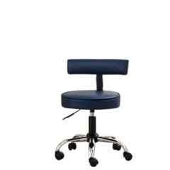 Newturn Ketto Synthetic Leather Black Swivel Stool Chair with Metal Stand Base for Home, Office, Salon & Shop