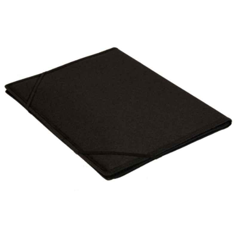 Dufco A4 5 Pockets Black Soft Touch Nylon Conference Folder with Notepad