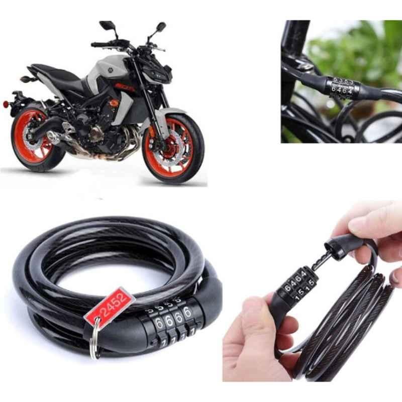 Auto Pearl PVC & Plastic Black Combination Cable Lock for MT 09