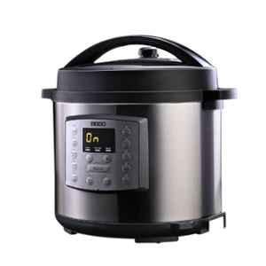 Usha iChef 6 Litre 1000W Stainless Steel Black & Silver Electric Rice Cooker with 10 Indian Preset Menus