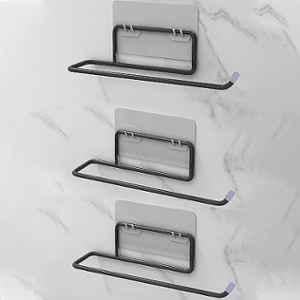 Plantex Self Adhesive Toilet Paper Roll Holder/Tissue Paper Roll Holder Self Adhesive/Toilet Paper Holder for Bathroom Accessories Black (Pack of 3)