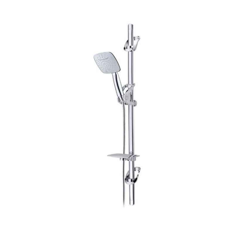 Milano Bright 40x60cm Silver Sliding Bar Shower Kit, PSB2162191CP