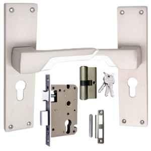 ATOM 230mm Zinc Silver Satin Finish Mortise Door Lock Set, MH-O55-CY-SS-BSK