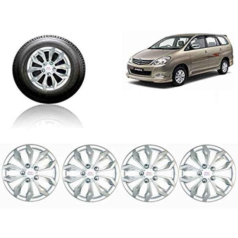 Auto Pearl 4 Pcs 15 inch ABS Silver Car Wheel Cover Set for Toyota Innova