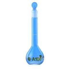 Borosil 100ml Class A Wide Mouth Amber Volumetric Flask with I/C Solid Glass Stopper, 5653016