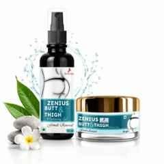 Zenius India 50g Cream, 50ml Gel Butt & Thigh Kit with Bakuchiol, Bearberry, Aloe Vera, Green Tea & Olive Oil for Dark Spots & Uneven Skin Tone