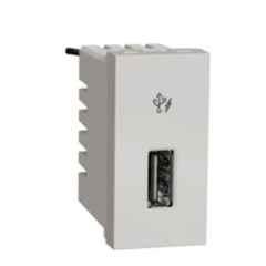 Schneider Electric Unica Pure 2.1A 1 Module Polar White USB Charger, UNS21USB1P1M_WE (Pack of 15)