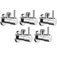 Senkiddpro Turbo Stainless Steel Chrome Finish Wall Mounted Angle Cock (Pack of 5)