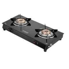 Hindware Pioneer 2B Glass Top Cooktop with 2 Brass Burner & Manual Ignition, CT 100209