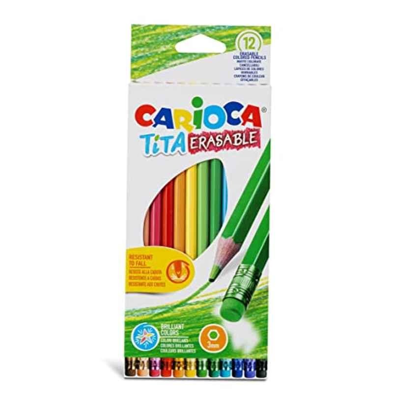 Carioca 12Pcs Tita Erasable Colouring Pencil Box, C4742897