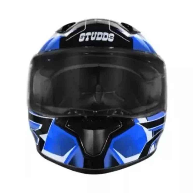 Studds N1 Expanded Polystyrene Matt Black & Blue Full Face Full Face Helmet, Size: Xtra Large