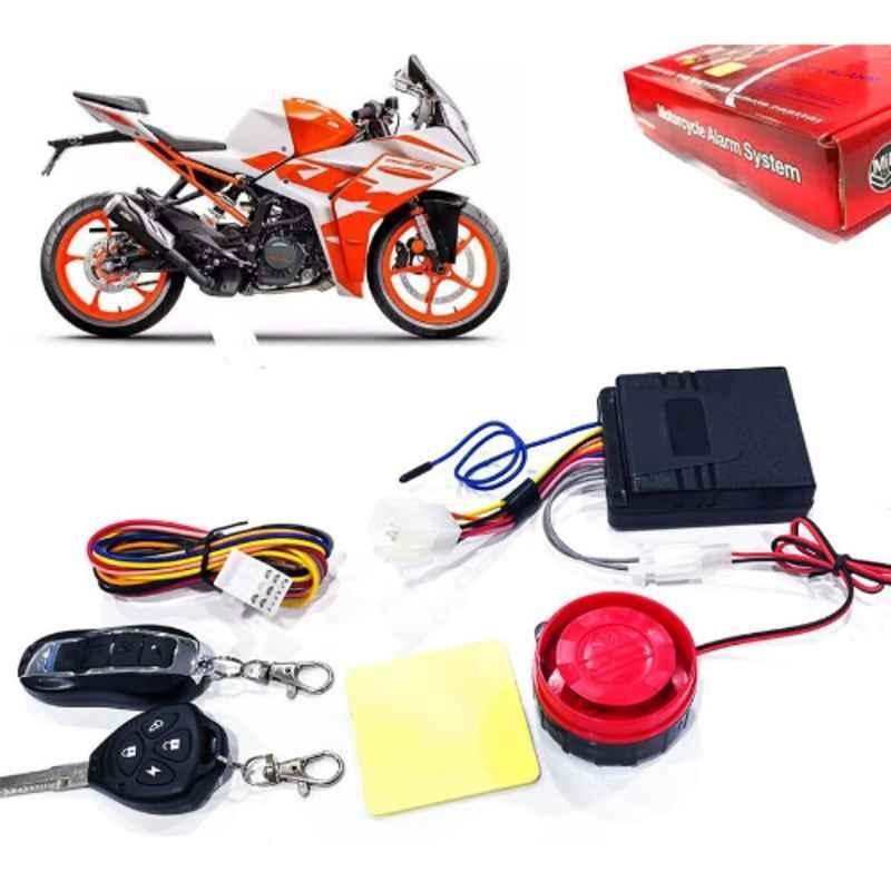 Auto Pearl 12V Black Two-Way Anti Theft Motorcycle Alarm Kit with 2 Pcs Remote for RC 125-BS6