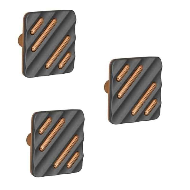 Plantex Knobs for Drawers/Drawer Knobs for Cabinets/Pull-Push Knobs for Kitchen/Bedroom Drawer (Pack of 3) SH-434, Rose Gold & Grey