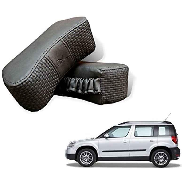 Kozdiko 2 Pcs Memory Foam Grey Car Vastra Neck Rest Cushion Set for Skoda Yeti, koz_5450