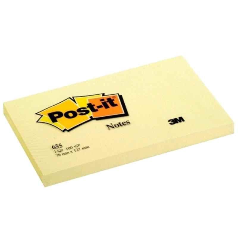 3M Post-it 655 3x5 inch Canary Yellow Note Pad