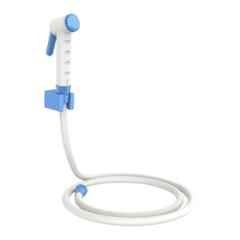 RN White Blue Health Faucet Set with Hose Pipe & Wall Holder for Toilet Cleaning