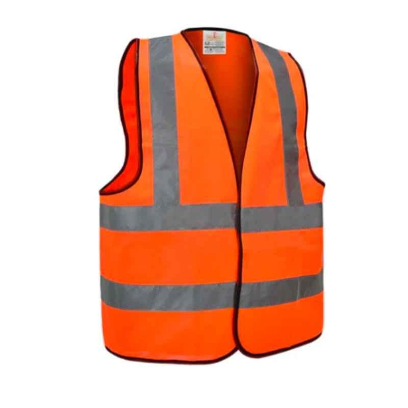 Empiral E108083401 Orange Polyester High Visibility Fabric Type Safety Vest, Size: 3Xl