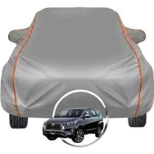 Allextreme Polyester Grey Piping Car Cover with Triple Stitched Reflective Piping for Toyota Innova Crysta Fits All Model & Year, TOY-INNOVA-CRYSTA-BLK