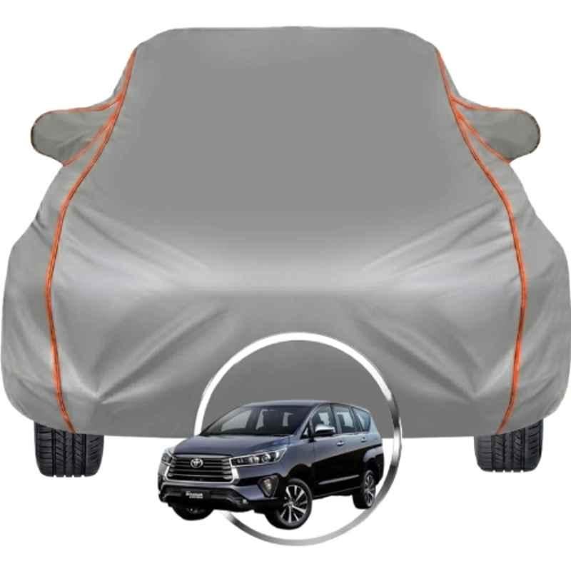 Allextreme Polyester Grey Car Cover with Triple Stitched Reflective Piping for Toyota Innova Crysta Fits All Model & Year, TOY-INNOVA-CRYSTA-BLK