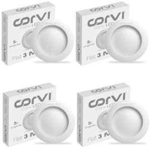 Corvi Flat 3 6W 5700K White Round LED Panel Light, HPCA34121 (Pack of 4)