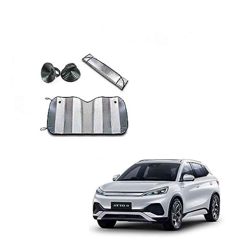 Kozdiko Aluminium Foil UV Protection Silver Windshield Sun Shade for BYD Atto 3