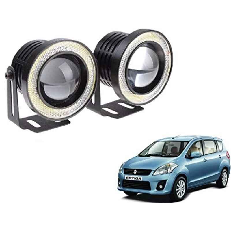 Kozdiko 2 Pcs 15W 3.5 inch High Power White LED Projector COB Fog Light Set with White Angel Eye Ring for Maruti Suzuki Ertiga, koz_72638