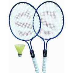 STYRKR 2 Pcs Alloy Steel Multicolour Small Badminton Racket with One Shuttlecocks