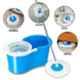 Aristo Super Plastic Blue Spin Mop Bucket with Auto Fold Steel Handle, 2 Refill & Free Lasaani 1L Water Folder
