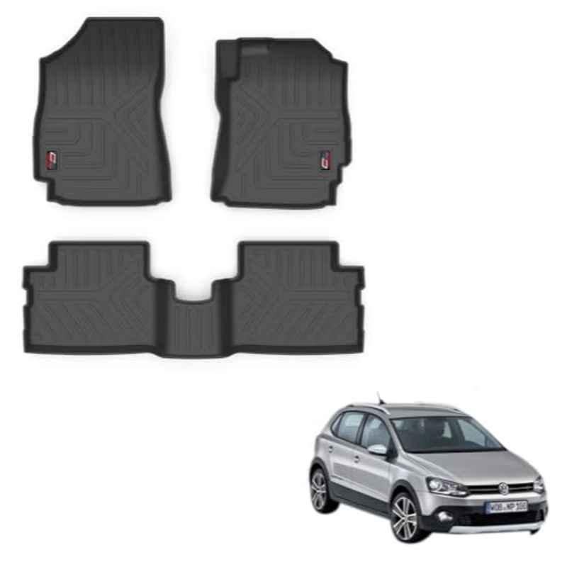 Kozdiko Thermoplastic Polyolefins 3D Life Long Car Floor Mat Set for Volkswagen Cross Polo