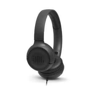 JBL Tune 500 Black Powerful Bass On-Ear Headphone with Mic