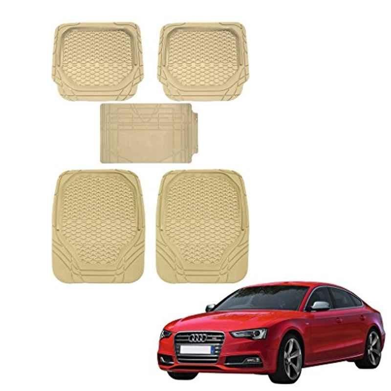 Kozdiko 5 Pcs 8855TW Beige Car Foot Mat Set for Audi S5, koz_42322