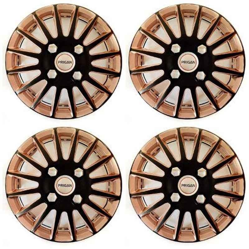 Prigan 4 Pcs 13 inch Copper Black Wheel Cover Set
