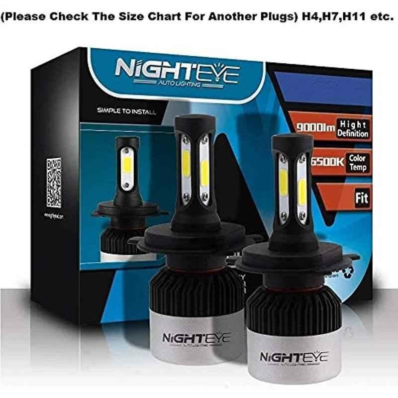 Miwings Genuine H4 Hi/Lo 9000Lm 6500K 72 W Led Automotive Headlight Bulbs Auto Conversion Driving Lamp Cool White