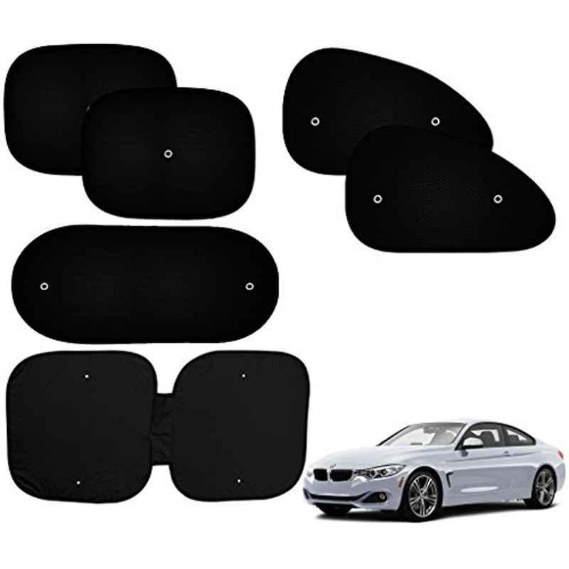 Auto Pearl 6 Pcs PVC & Mesh Black Window, Front & Rear Sun Shade Set for BMW 4 Series