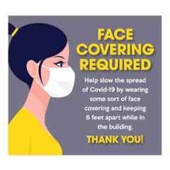 Color World Express Vinyl Self Adhesive Face Covering Required Laminated Signage Sticker