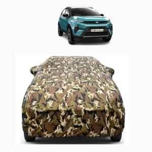 Aarex Auto Polyester Jungle 100% Waterproof Car Cover with Mirror Pocket, Triple Stitched & UV Protection for Tata Nexon, BRZ-02-Jungle