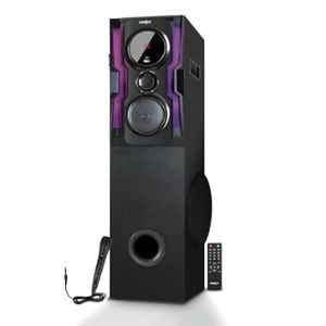 Frontech Cristal Max 100W Bluetooth Tower Speaker with Ryythm LED Display, Wired Mic, SW-0164