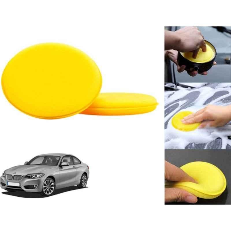 Auto Pearl Polyurethane Beige Washing & Waxing Polish Foam Sponge for 2Series (Pack of 2)