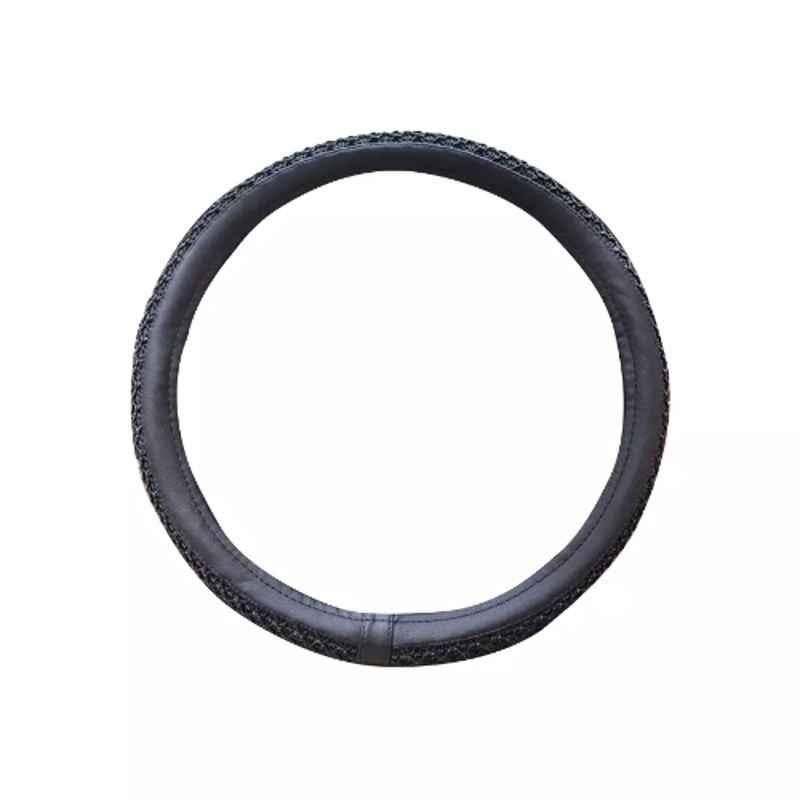 Edylinn 14.5-15.5 inch Faux Leather Black Steering Wheel Cover for BMW 1 Series
