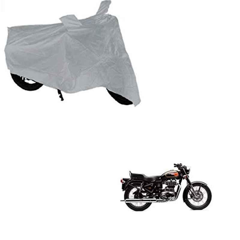 Kozdiko Silver Bike Body Cover with Mirror Pockets for Royal Enfield Bullet 500, kozd_17780