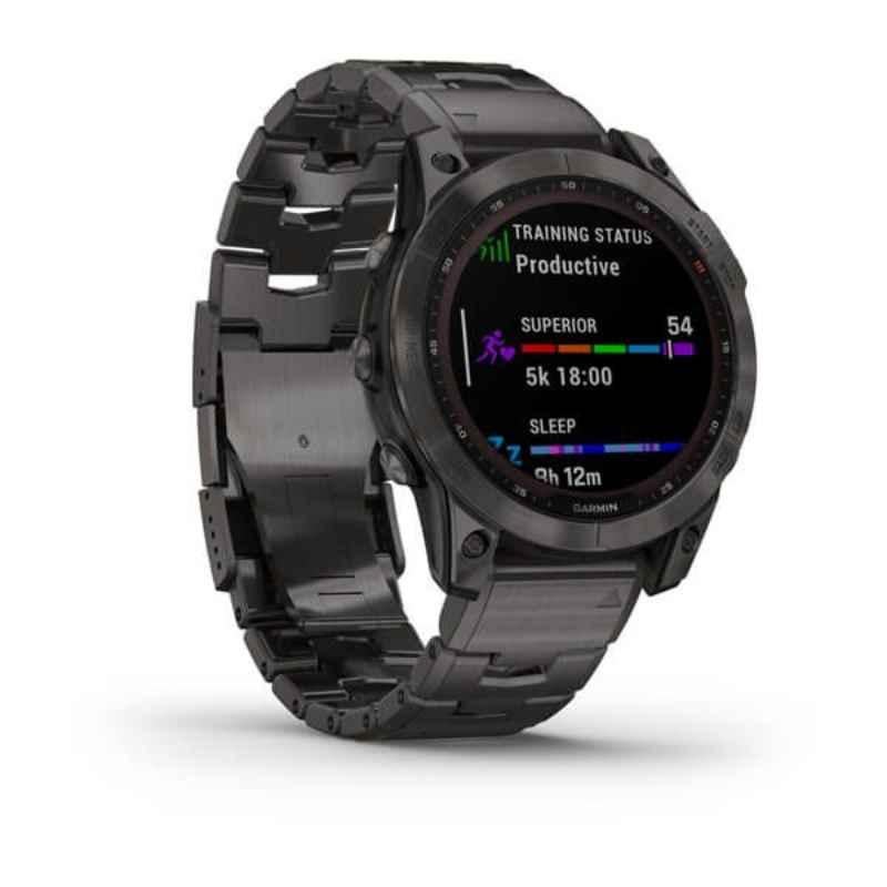 Garmin Fenix 7 Sapphire Solar Edition 47mm Grey DLC Vented Titanium Band Smart Watch, 010-02540-39