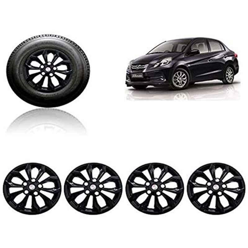Auto Pearl 4 Pcs 14 inch ABS Black Premium Car Wheel Cover Set for Honda Amaze T2