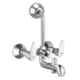ZAP BRE1 Brass Chrome Finish 3 In 1 Wall Mixer Set with Provision for Overhead Shower & 125mm Long Bend Pipe