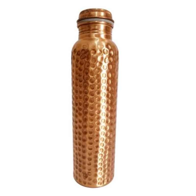 Healthchoice 750ml Copper Hammered Printed Water Bottle