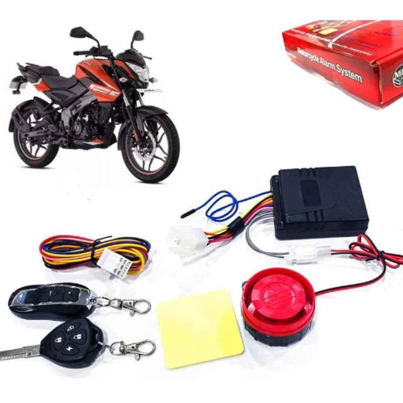Auto Pearl 12V Black Two-Way Anti Theft Motorcycle Alarm Kit with 2 Pcs Remote for Pulsar NS125